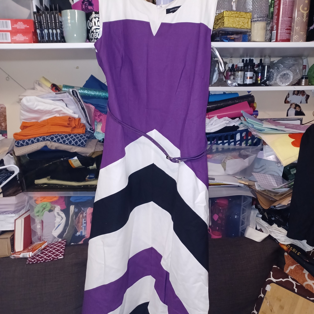Ashley Stewart Purple and Black Maxi Dress